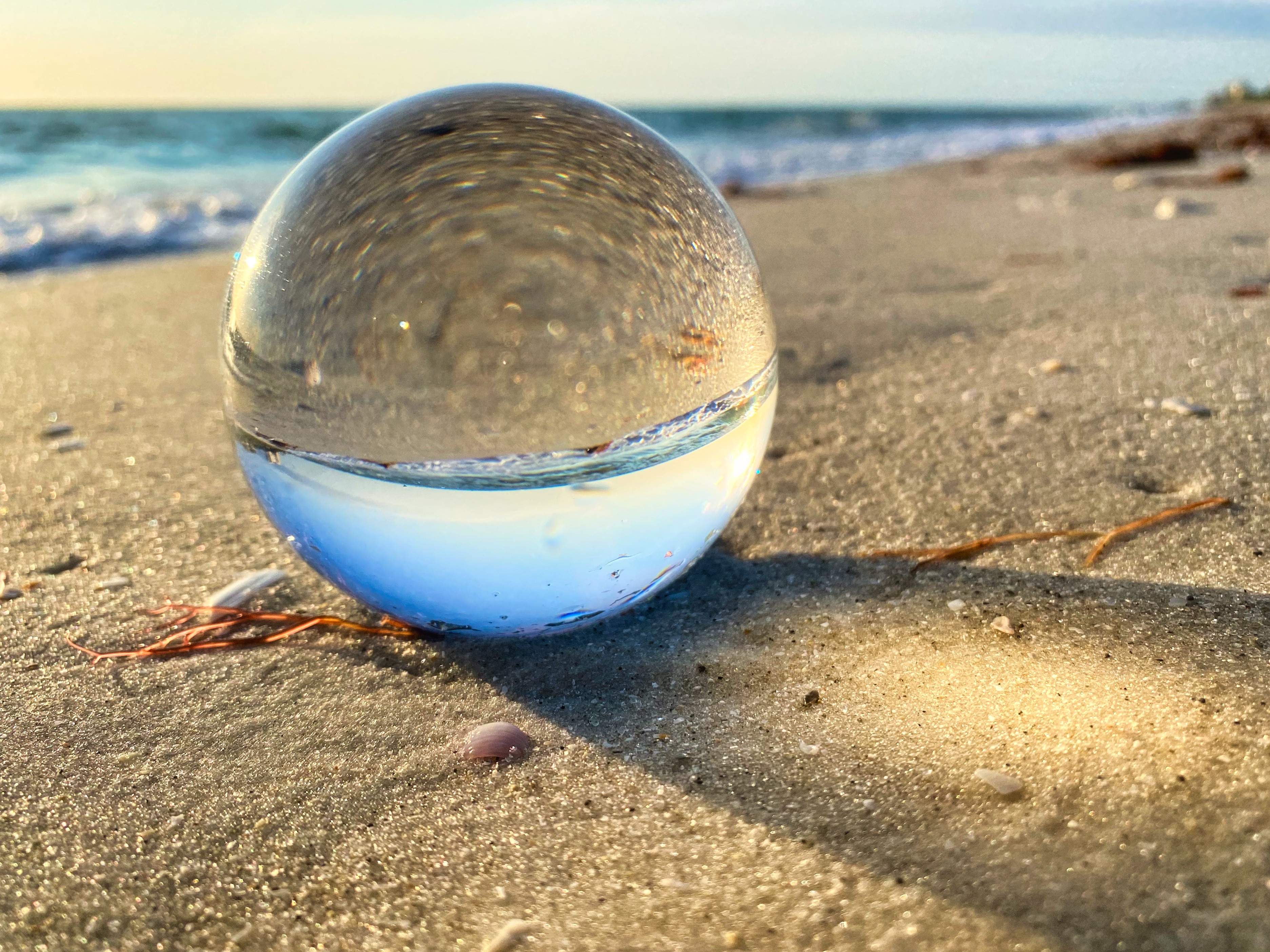 #lensball, #beach, #sunset, #upsidedown, #prism, #sphere, #sand, #experiment, #play, #isolation, #creativit, #creative, #skylum, #luminar
